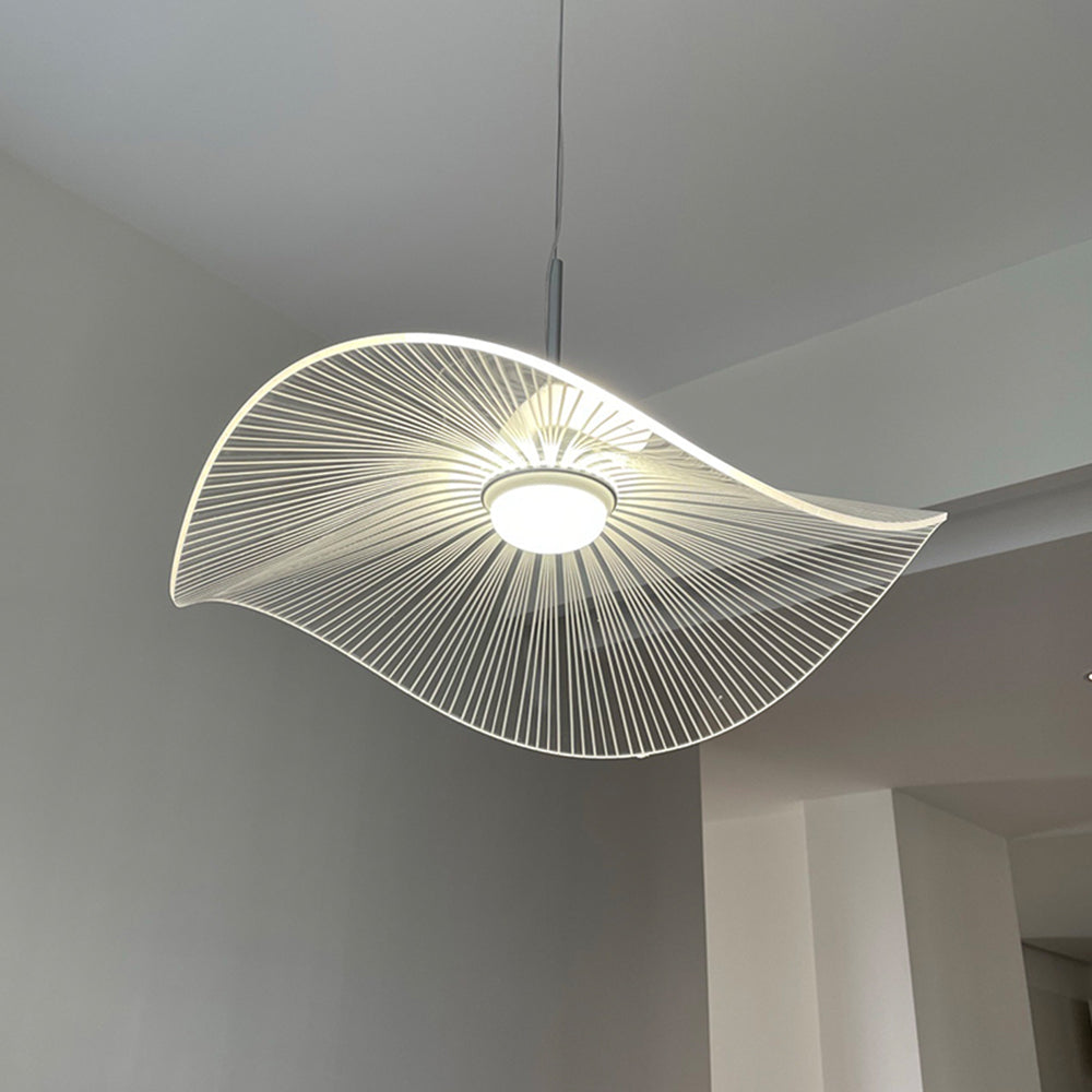 Arisha Lampada a Sospensione Forma Metallo Bianco Designer Lotus Foglia