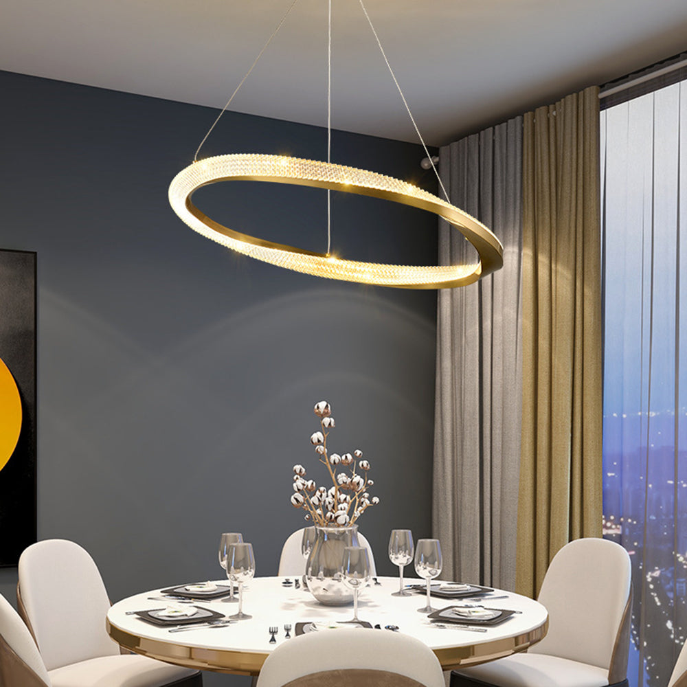 Arisha Lampada a Sospensione Metallo Oro Spirale Anello Minimalista