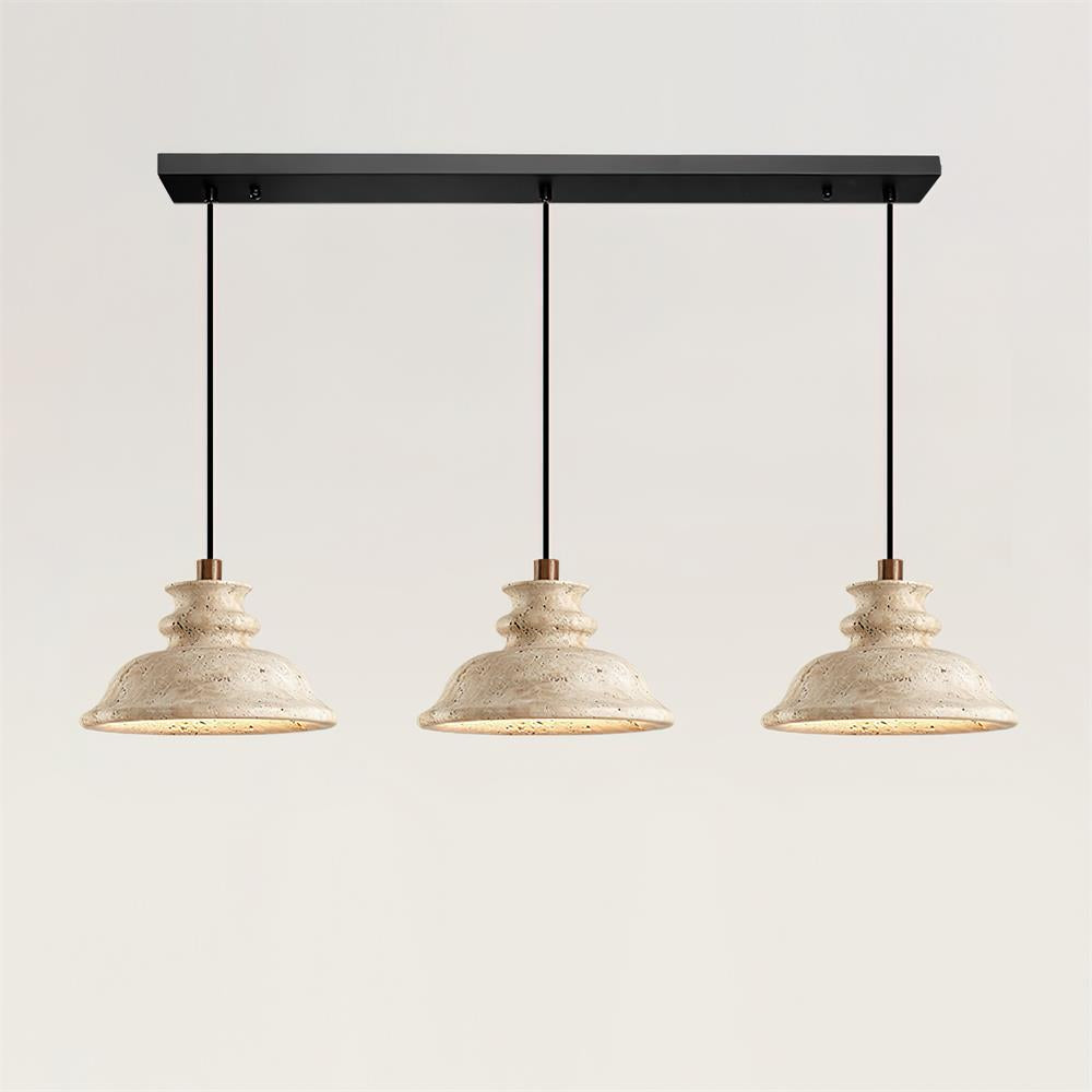 Ritta Pendant Lamp Sculpted Travertine Shade - Letslighting