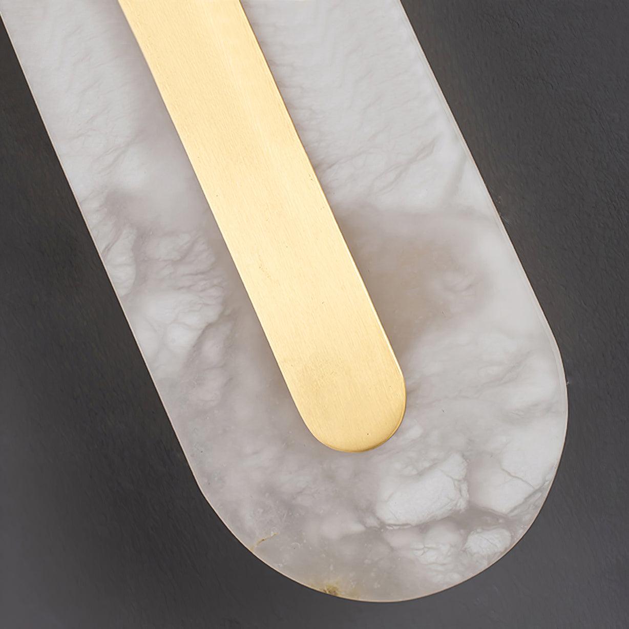 Kristy Lampada da Parete Lineare in Ottone e Alabastro
