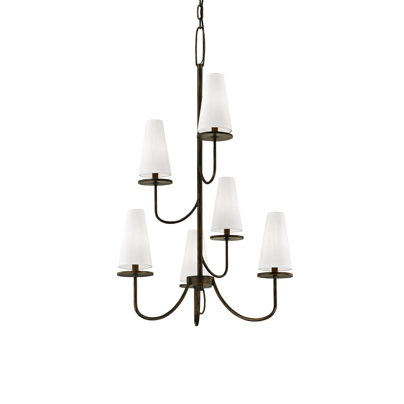 Curaeara Vintage Industrial Brass Fabric Chandelier - Lamp Copper
