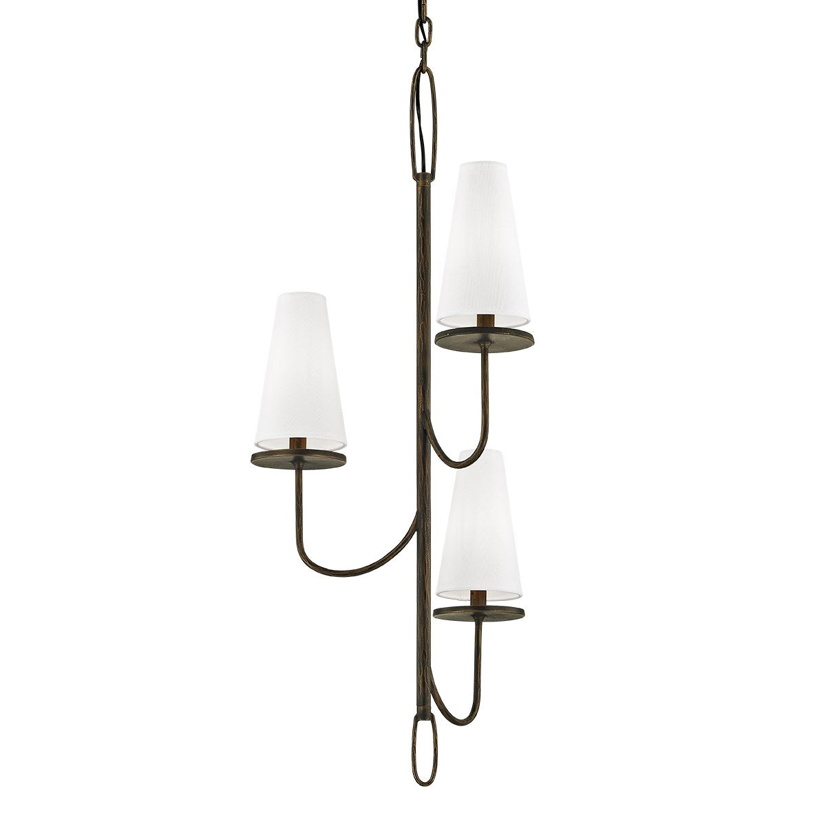 Curaeara Vintage Industrial Brass Fabric Chandelier - Lamp Copper