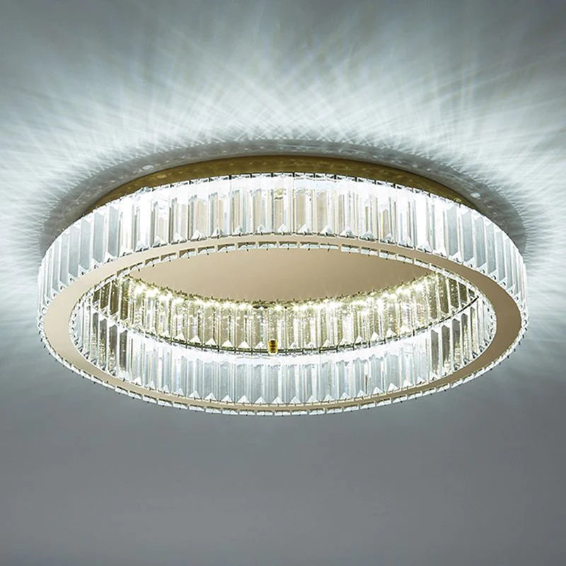 Kristy Moderno Arte Deco Cerchio Plafoniere Cristallo/Metallo Oro Soggiorno
