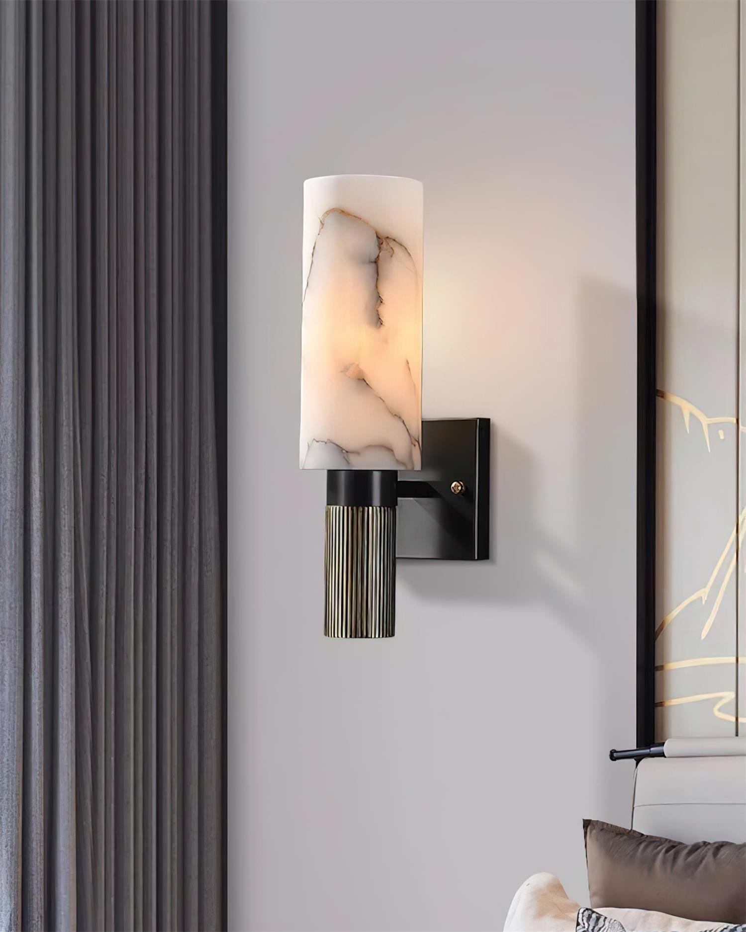 Luste Cylindrical Alabaster Wall Lamp - Letslighting