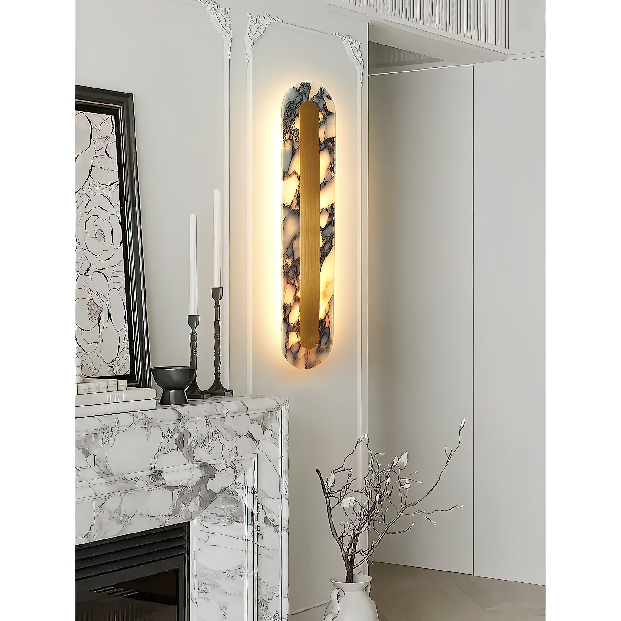 Marmo Modern Minimalist Metal Marble Wall Lamp - Lamp Copper