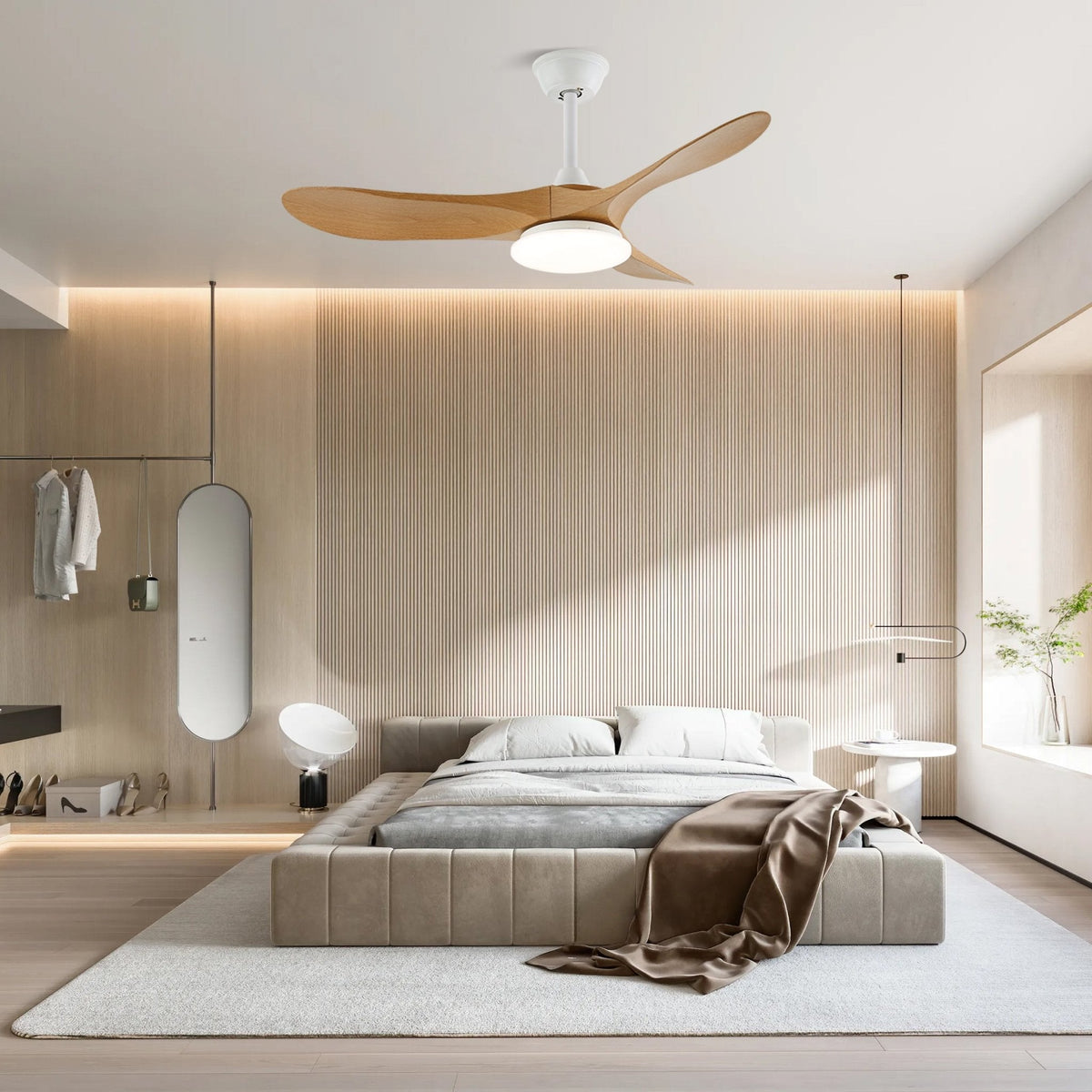 Ventilatore da Soffitto Minimalista Oriken da un'angolazione diversa