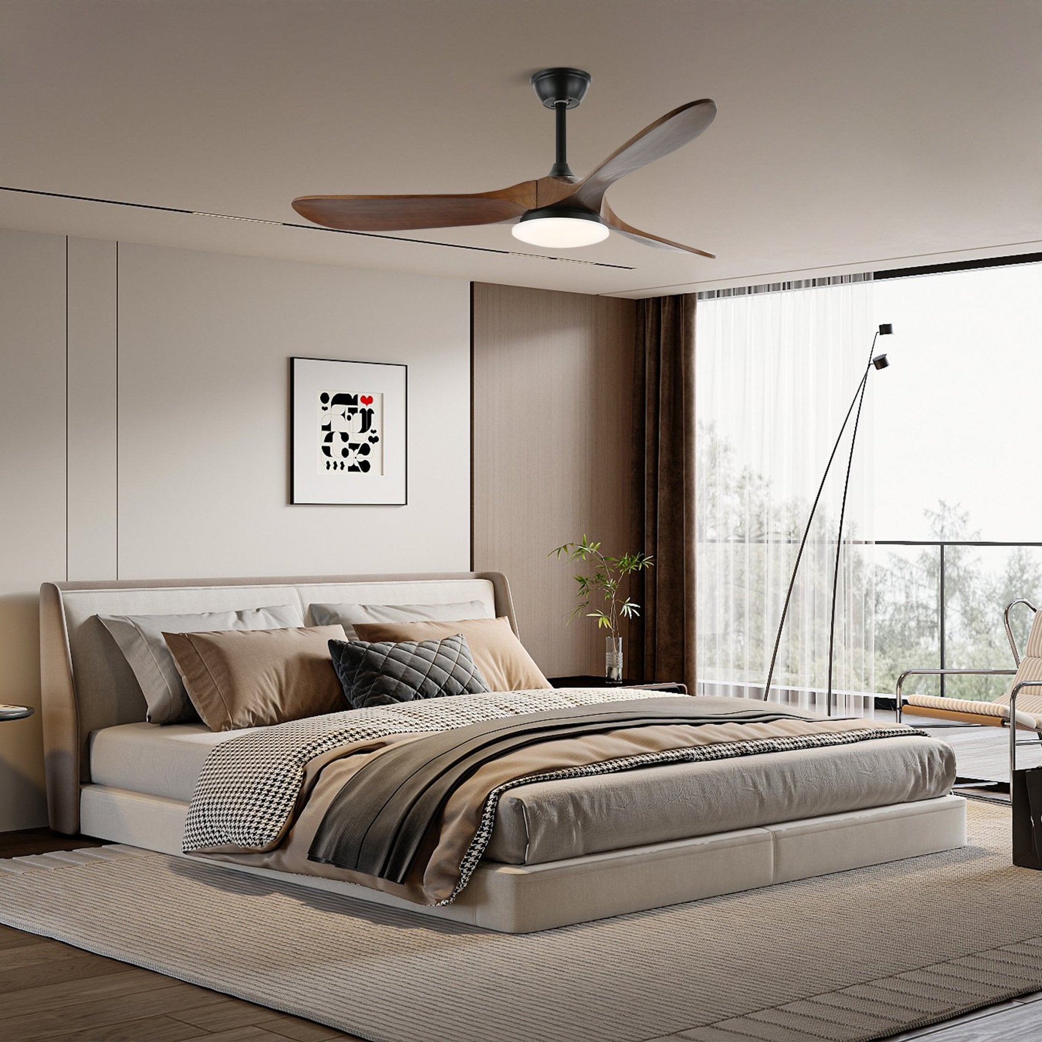 Ventilatore da Soffitto con Luce NovaVent con ventola in funzione a bassa velocità.