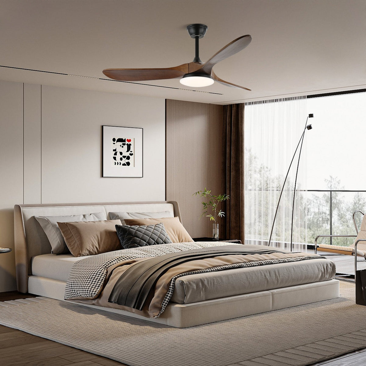 Ventilatore da Soffitto Oriken con luce, dimensioni (Diametro 106cm)
