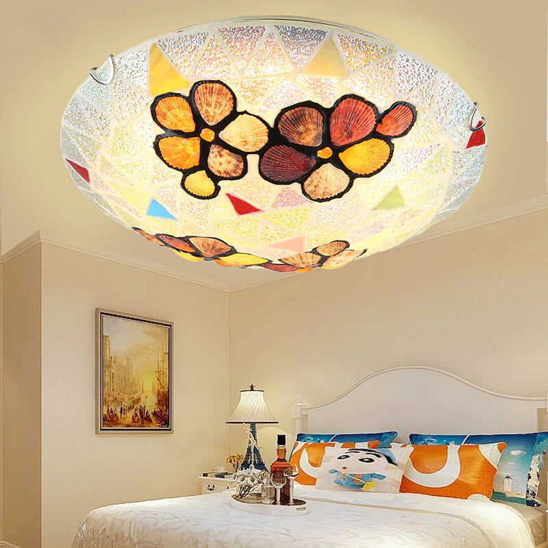 Tiffany Moderno Metallo/Vetro Plafoniera Multicolore Camera da letto/Soggiorno