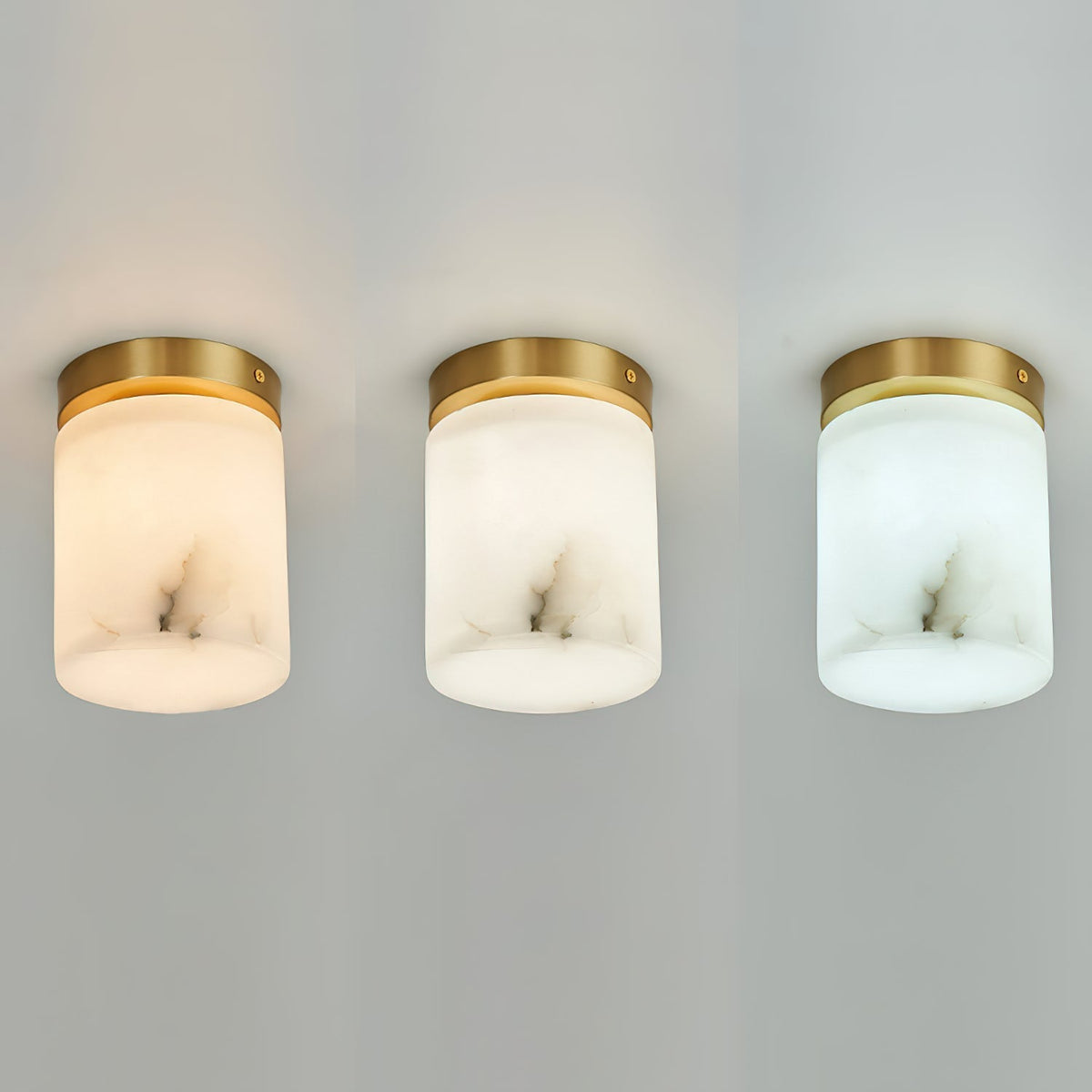 Cedoria Modern Minimalist Alabaster Ceiling Light - Lamp Copper