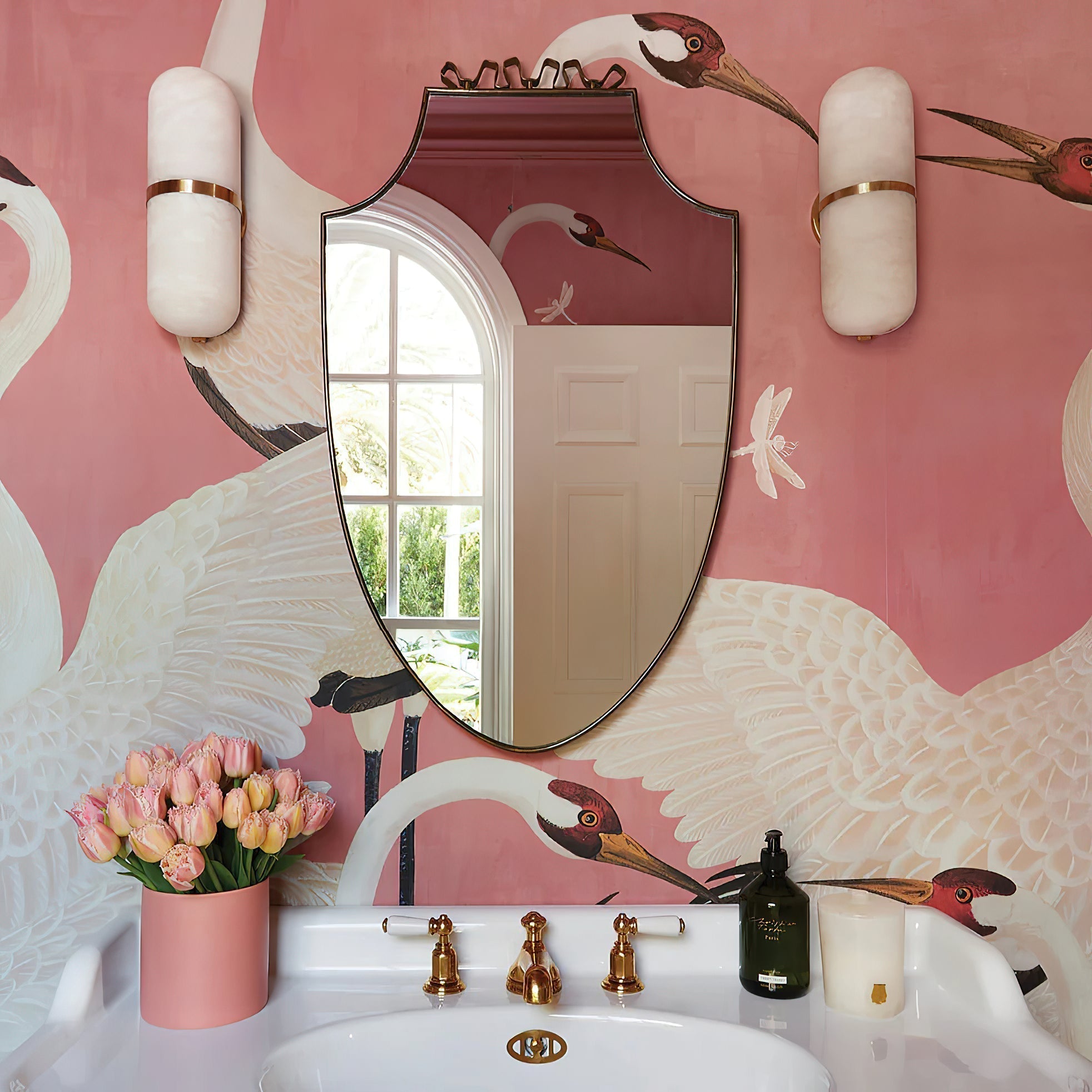 Symirel Modern Minimalist Pill Form Alabaster Sconce Wall Lamp - Lamp Copper