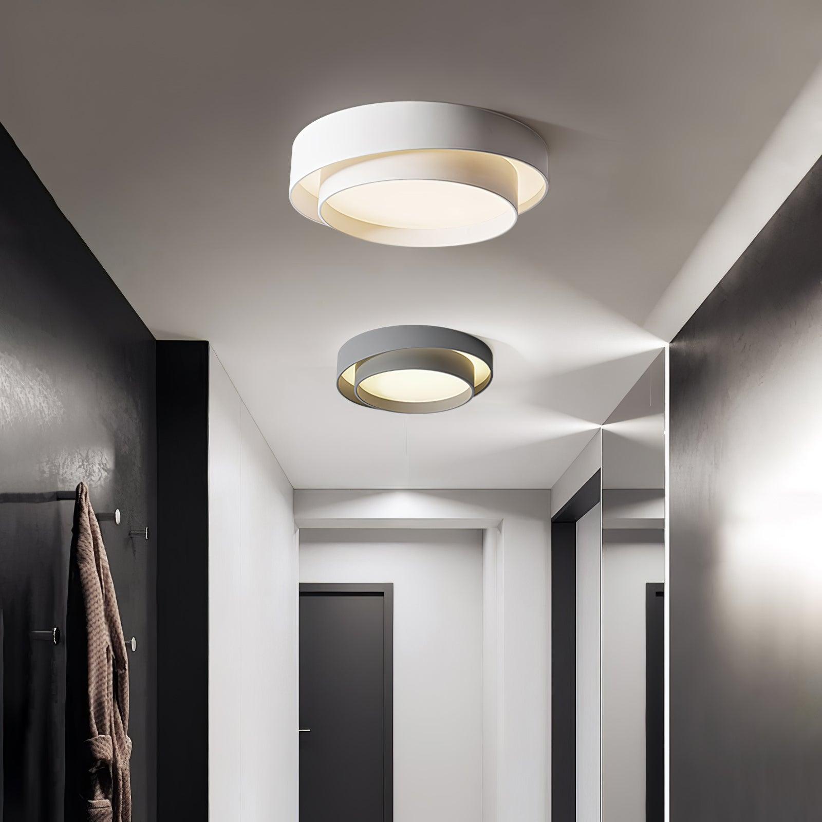 Arisha Lampada da Soffitto con Doppio Anello a Forma Cilindrica