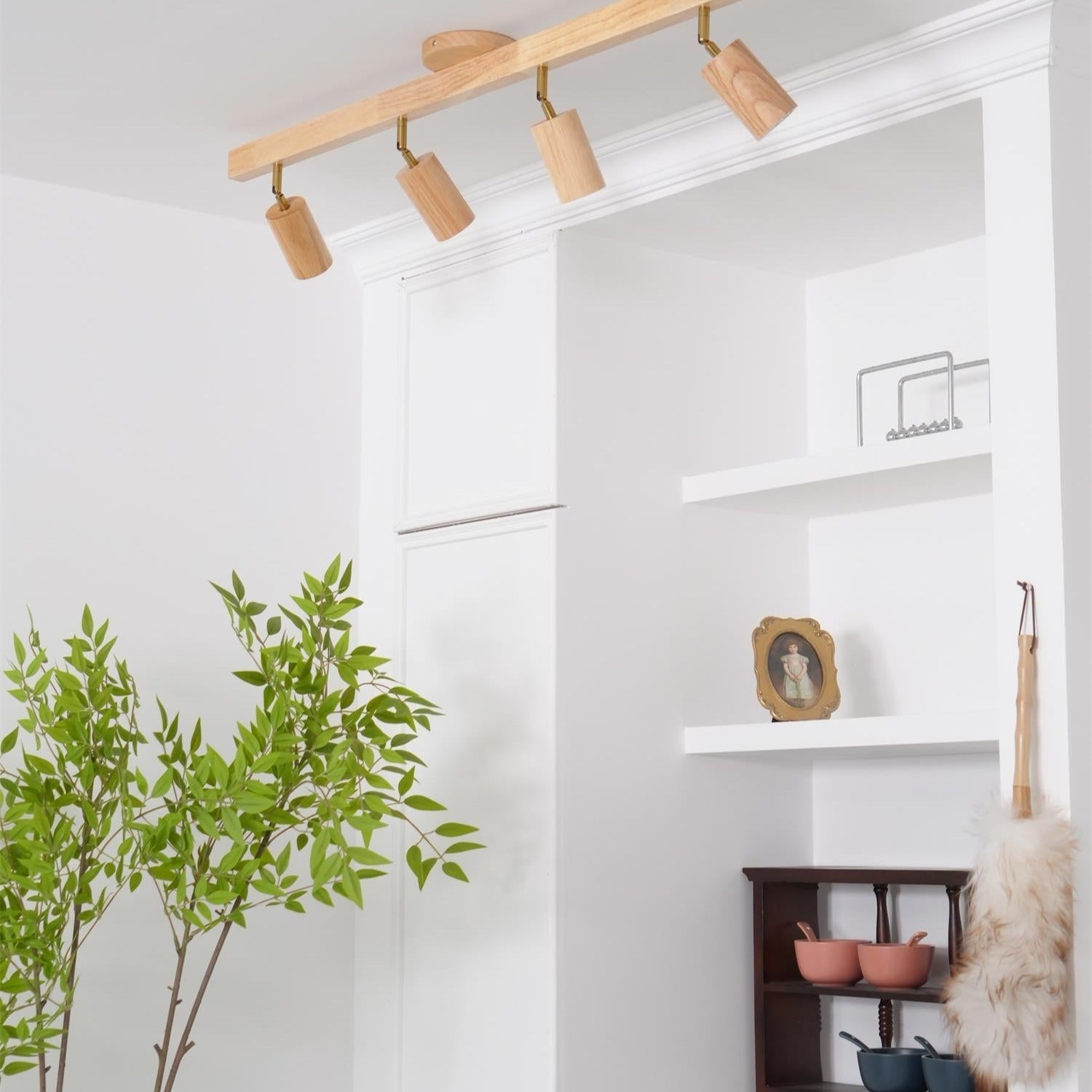 Aim Illuminazione a Binario Classica in Legno con Faretto