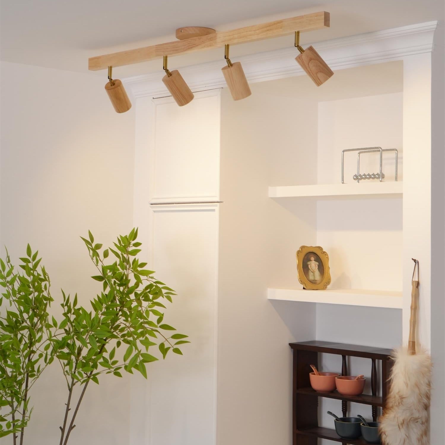 Aim Illuminazione a Binario Classica in Legno con Faretto