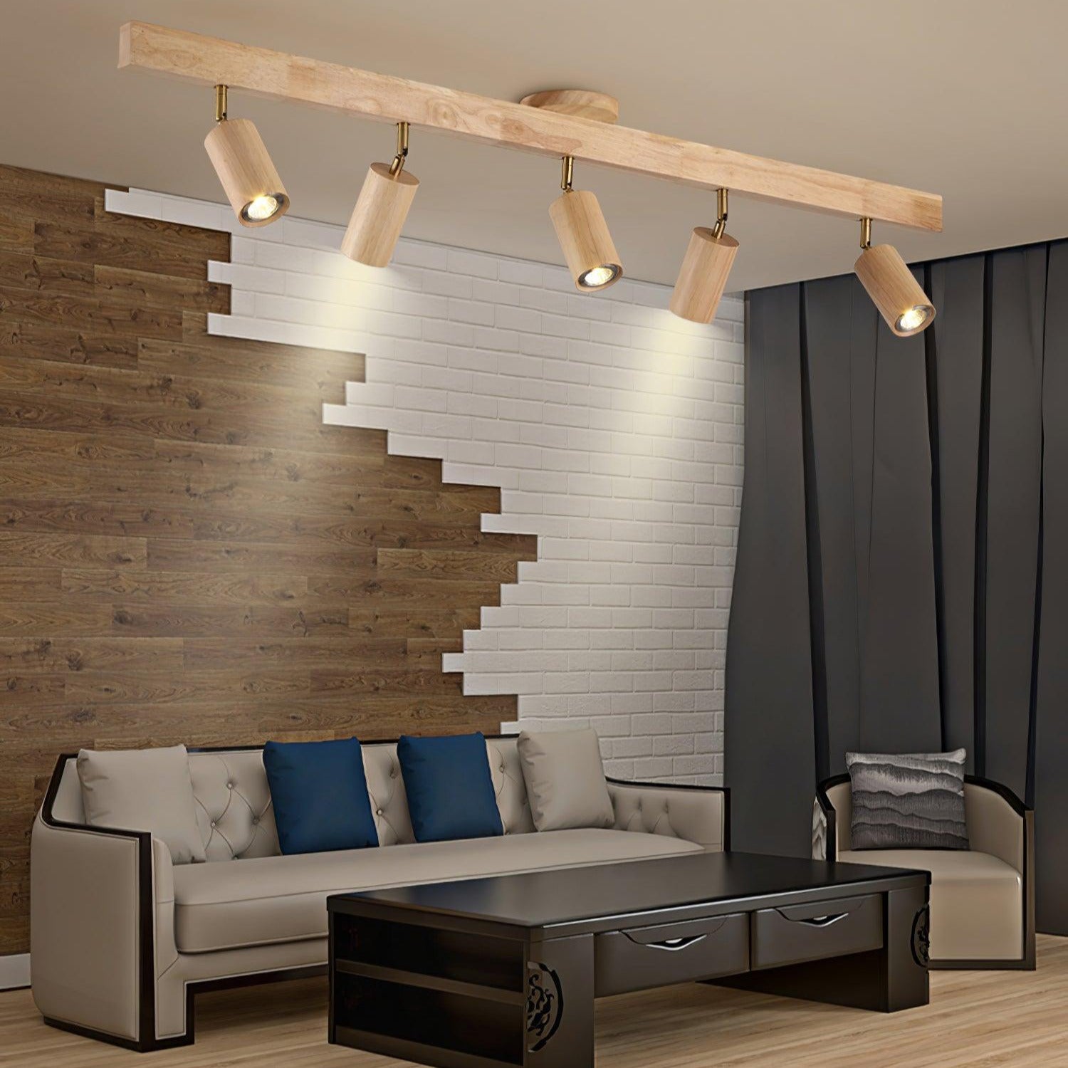 Aim Illuminazione a Binario Classica in Legno con Faretto