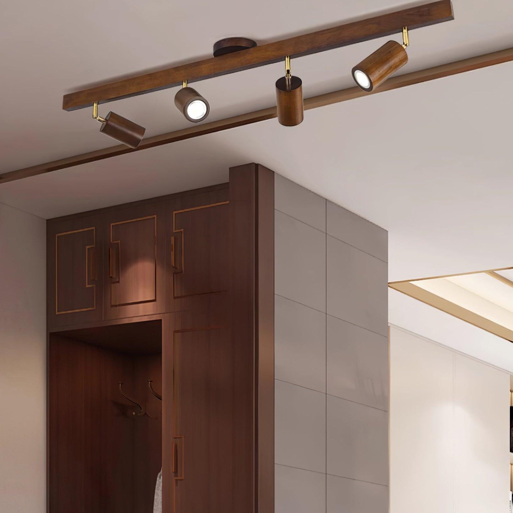 Aim Illuminazione a Binario Classica in Legno con Faretto