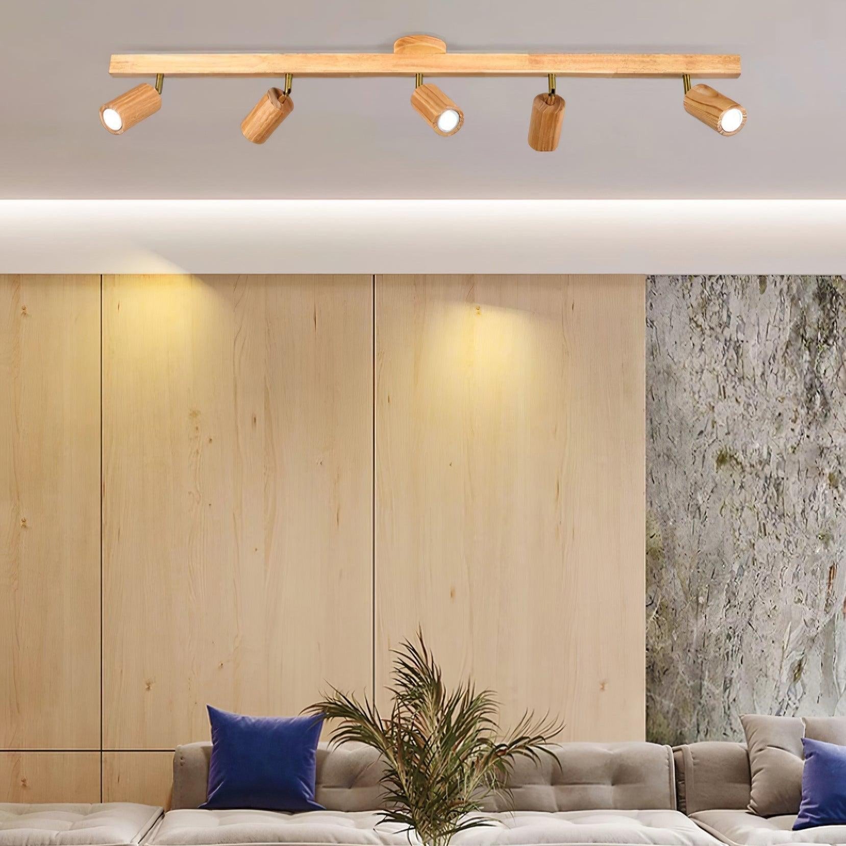 Aim Illuminazione a Binario Classica in Legno con Faretto