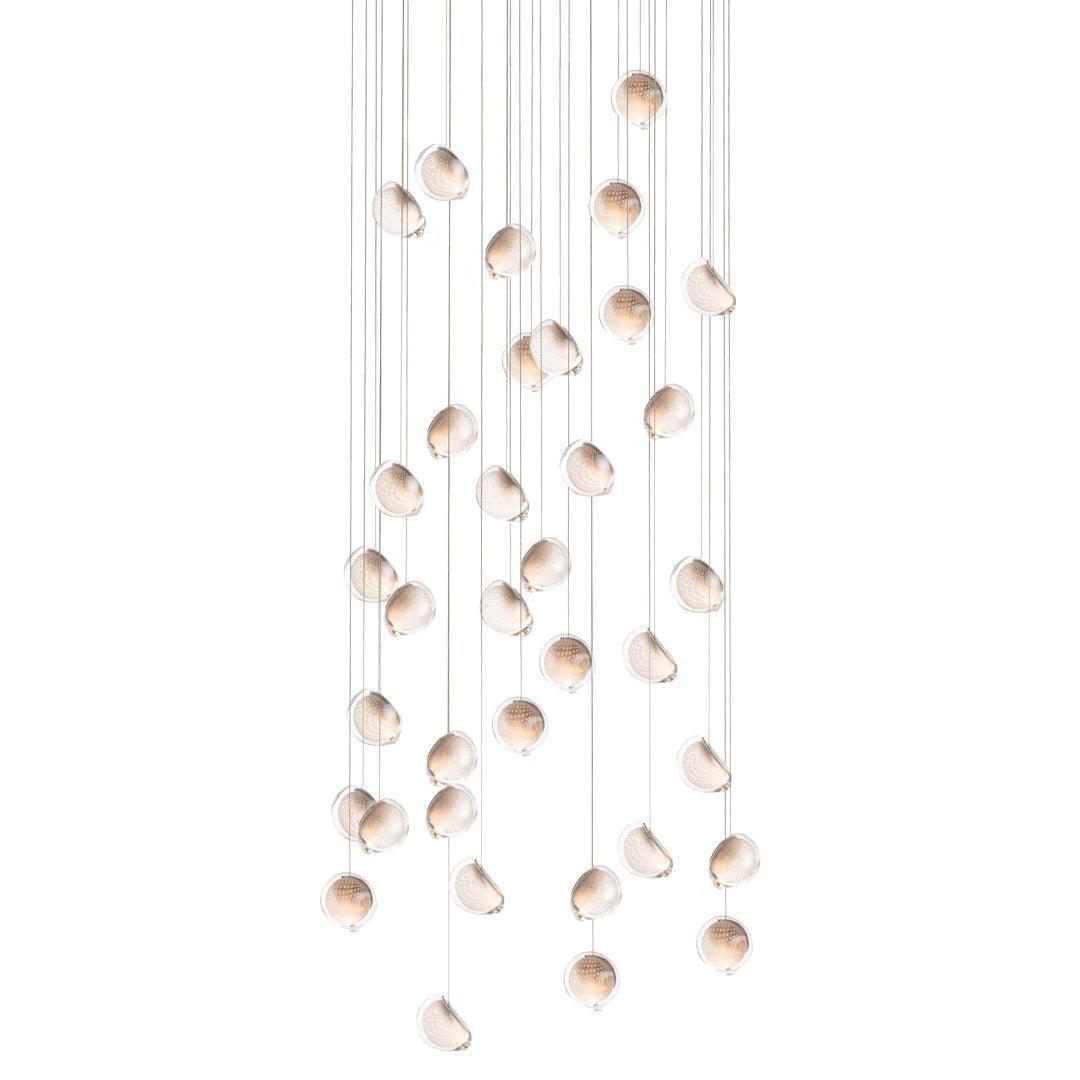 Chandelier Mesh Glass Orbs Cluster Metal Frame Modern Minimalist - Letslighting