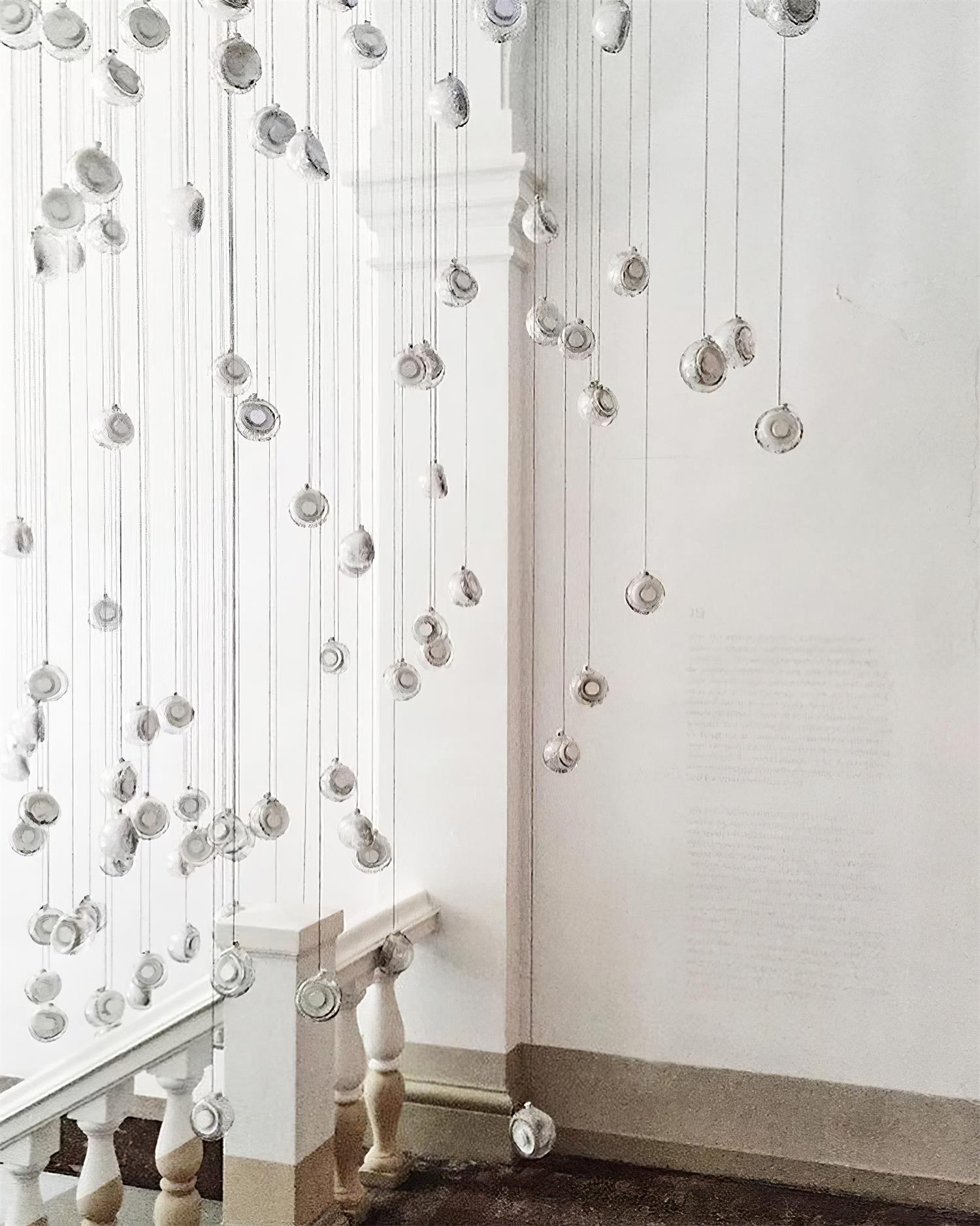 Chandelier Mesh Glass Orbs Cluster Metal Frame Modern Minimalist - Letslighting