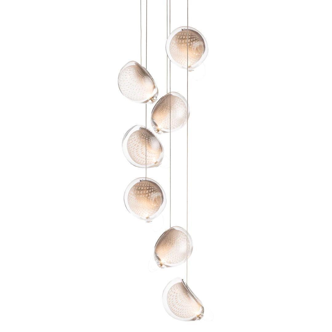 Chandelier Mesh Glass Orbs Cluster Metal Frame Modern Minimalist - Letslighting