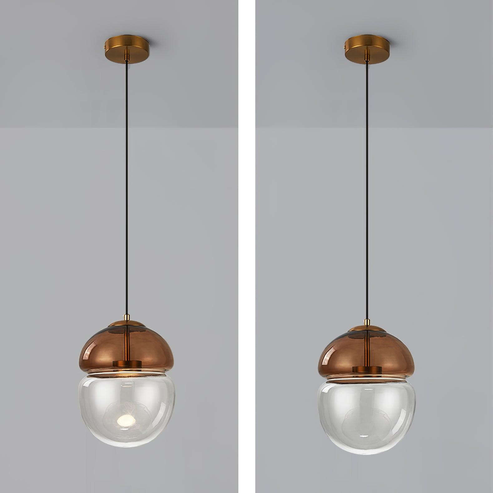 Aged Modern Minimalist Dome Metal Glass Pendant Light - Blowlighting