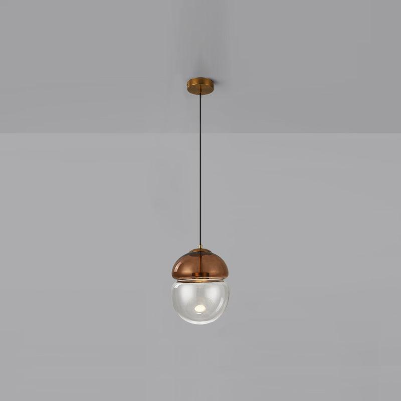 Aged Modern Minimalist Dome Metal Glass Pendant Light - Blowlighting
