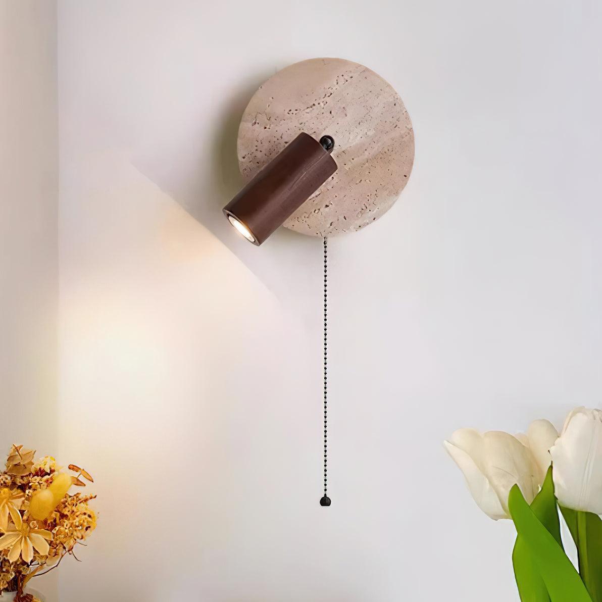 Evzoryra Disc Swing Travertine Wall Light - Neutralighting