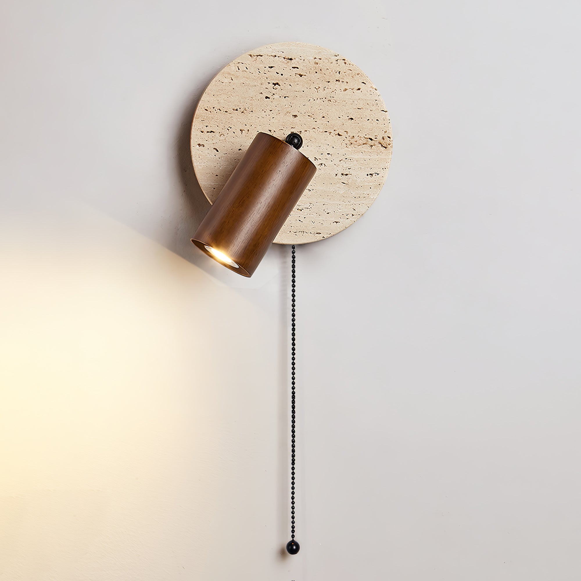 Evzoryra Disc Swing Travertine Wall Light - Neutralighting