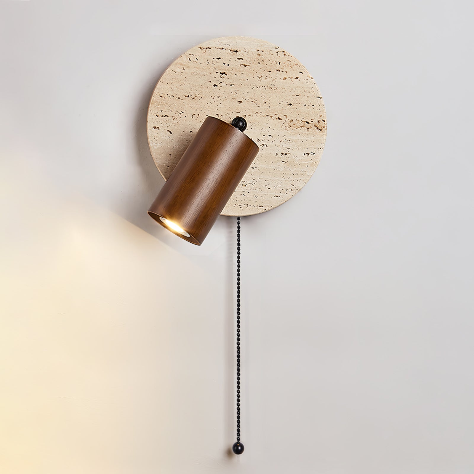 Evzoryra Disc Swing Travertine Wall Light - Neutralighting