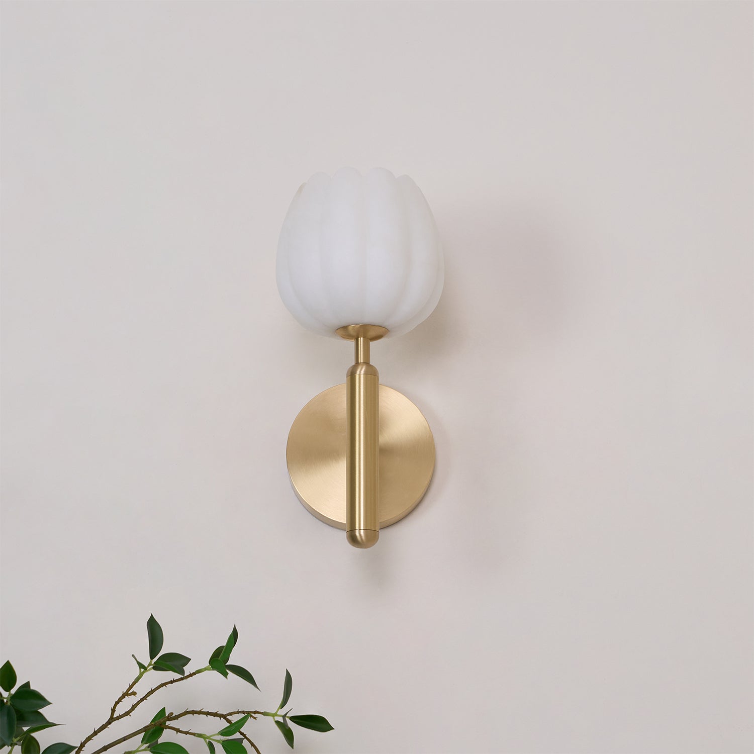 Eurzorion Floral Alabaster Brass Wall Light - Blowlighting