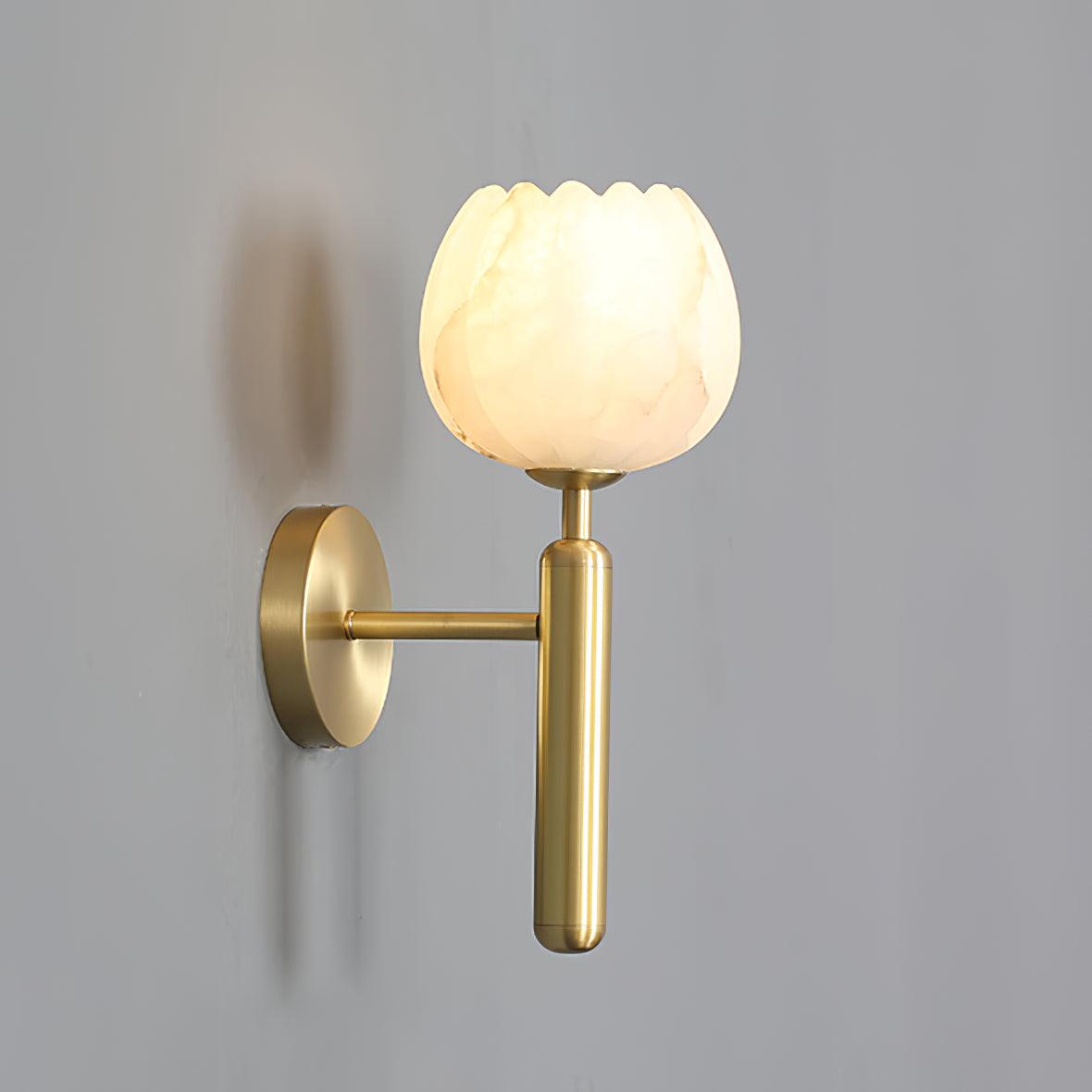 Eurzorion Floral Alabaster Brass Wall Light - Blowlighting