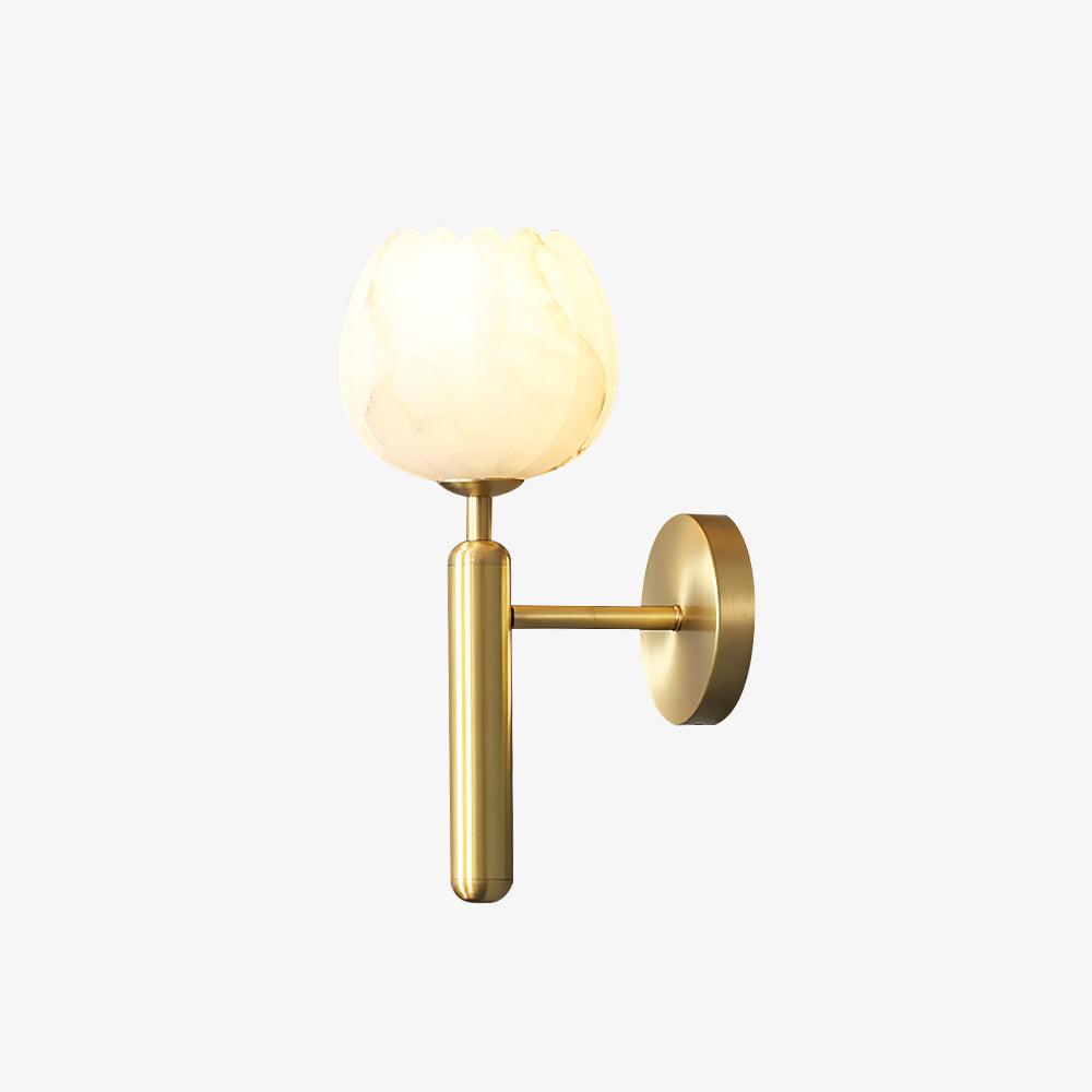 Eurzorion Floral Alabaster Brass Wall Light - Blowlighting