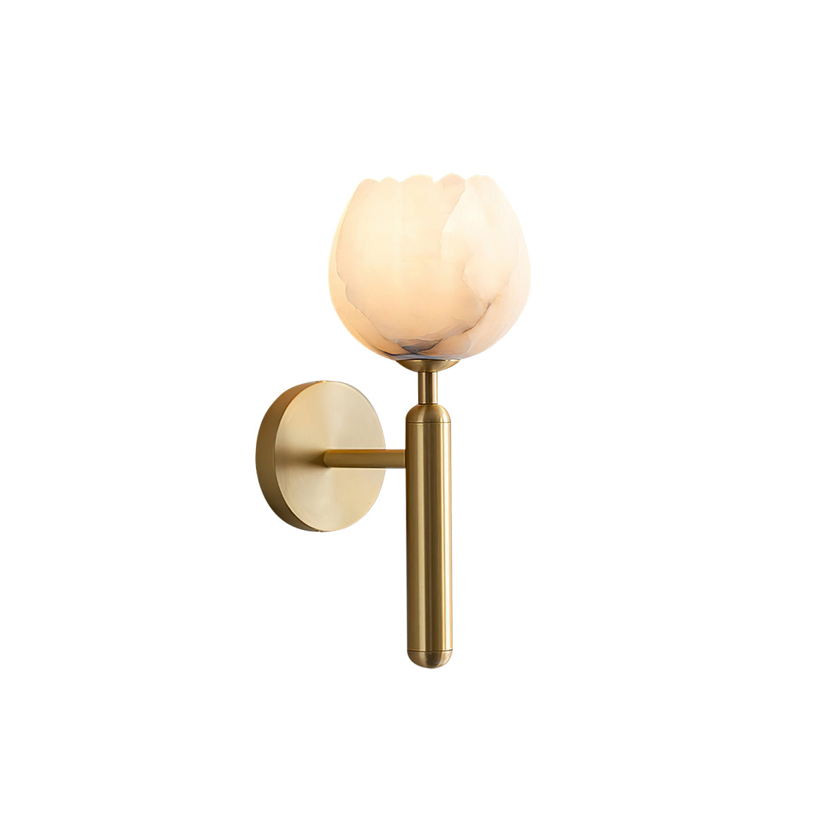 Orlaeila Modern Minimalist Brass Alabaster Wall Lamp - Lamp Copper
