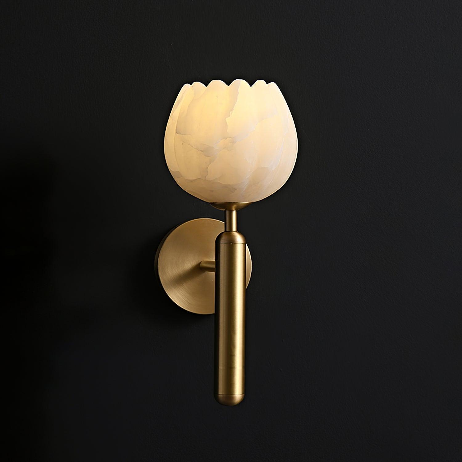 Eurzorion Floral Alabaster Brass Wall Light - Blowlighting