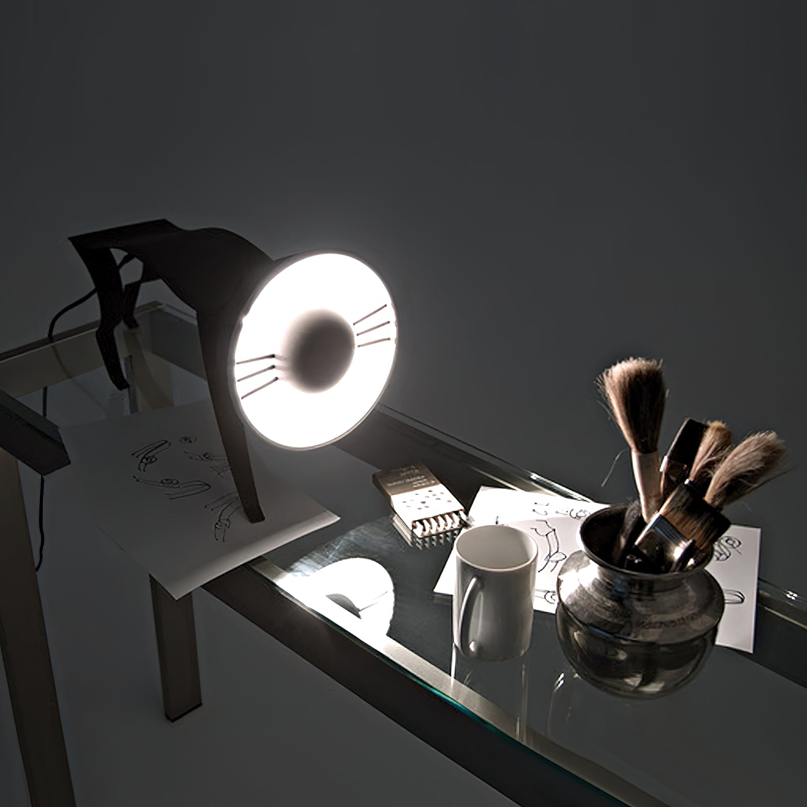 Micha Cat Table Lamp - Lamp Copper