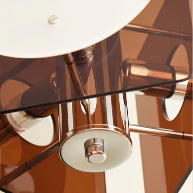 Valentina Design Metallo Vetro Sospensione Marrone Bianco Soggiorno Camera da letto