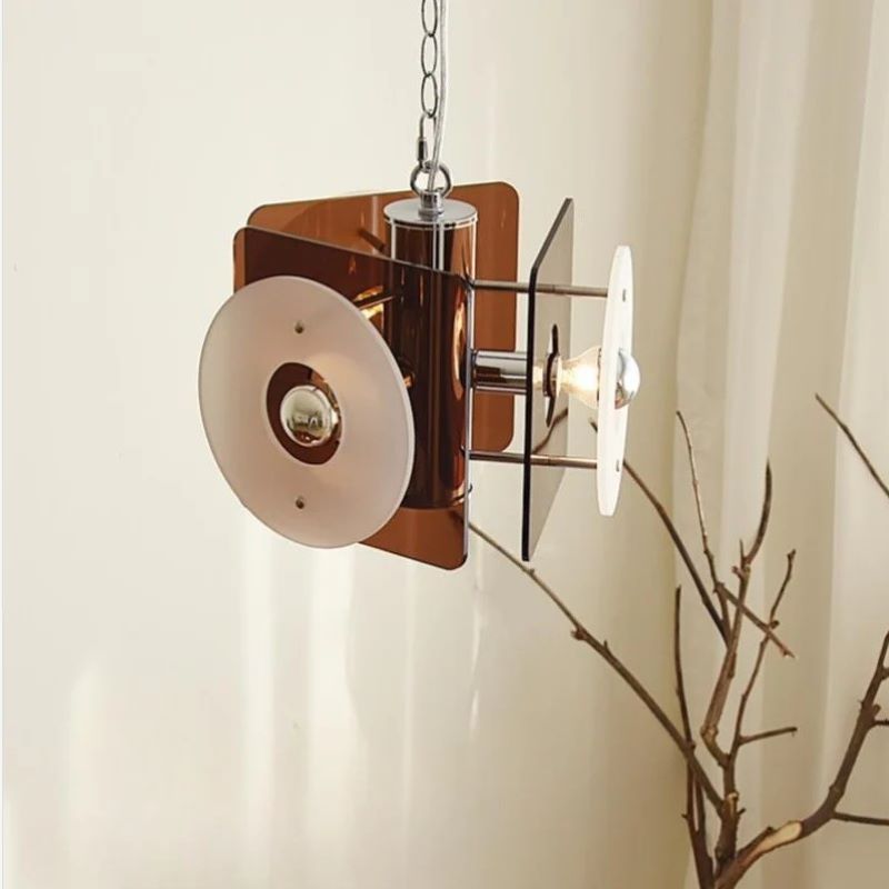 Valentina Design Metallo Vetro Sospensione Marrone Bianco Soggiorno Camera da letto