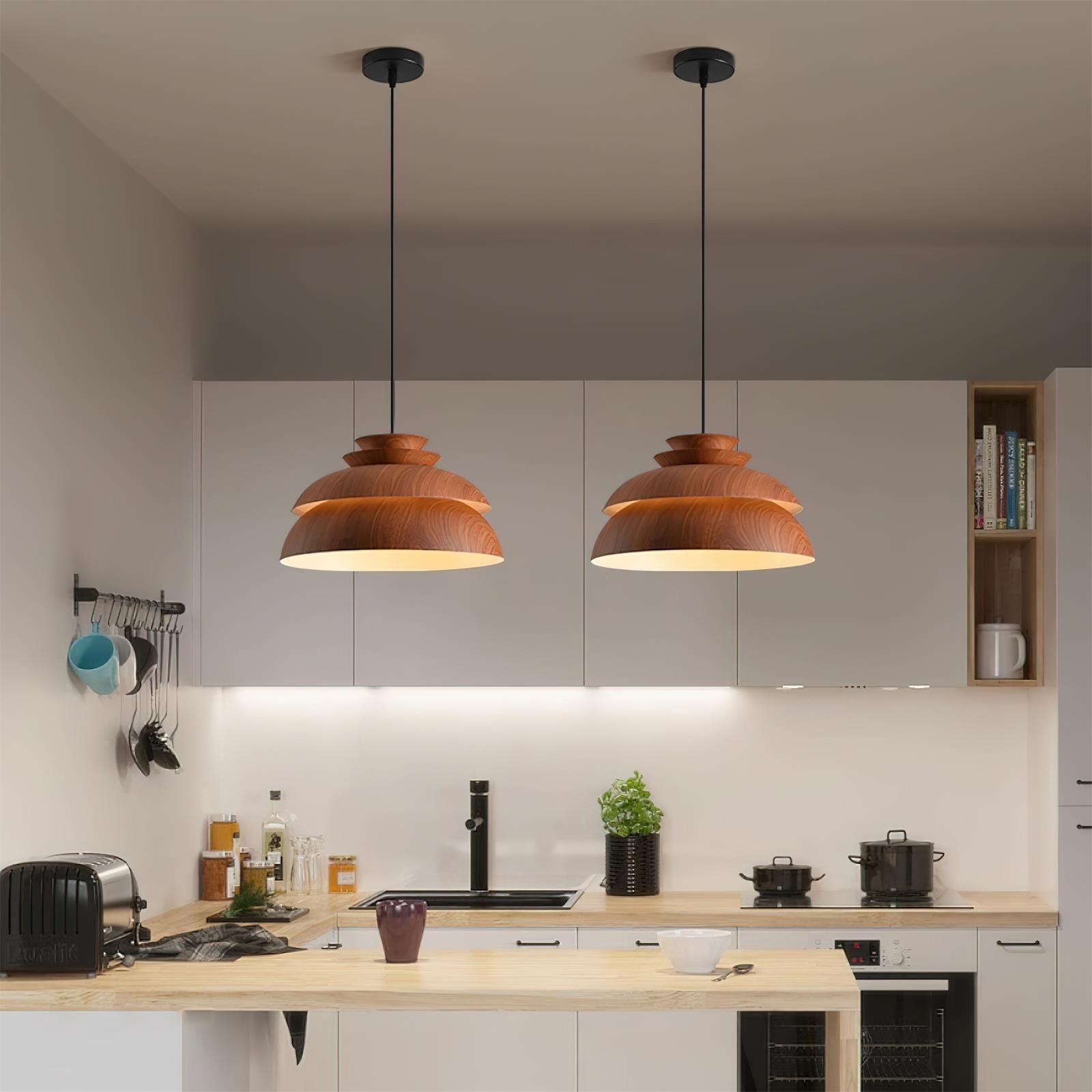 Pendant Lamp Aluminum Layered Dome Modern Minimalist - Letslighting