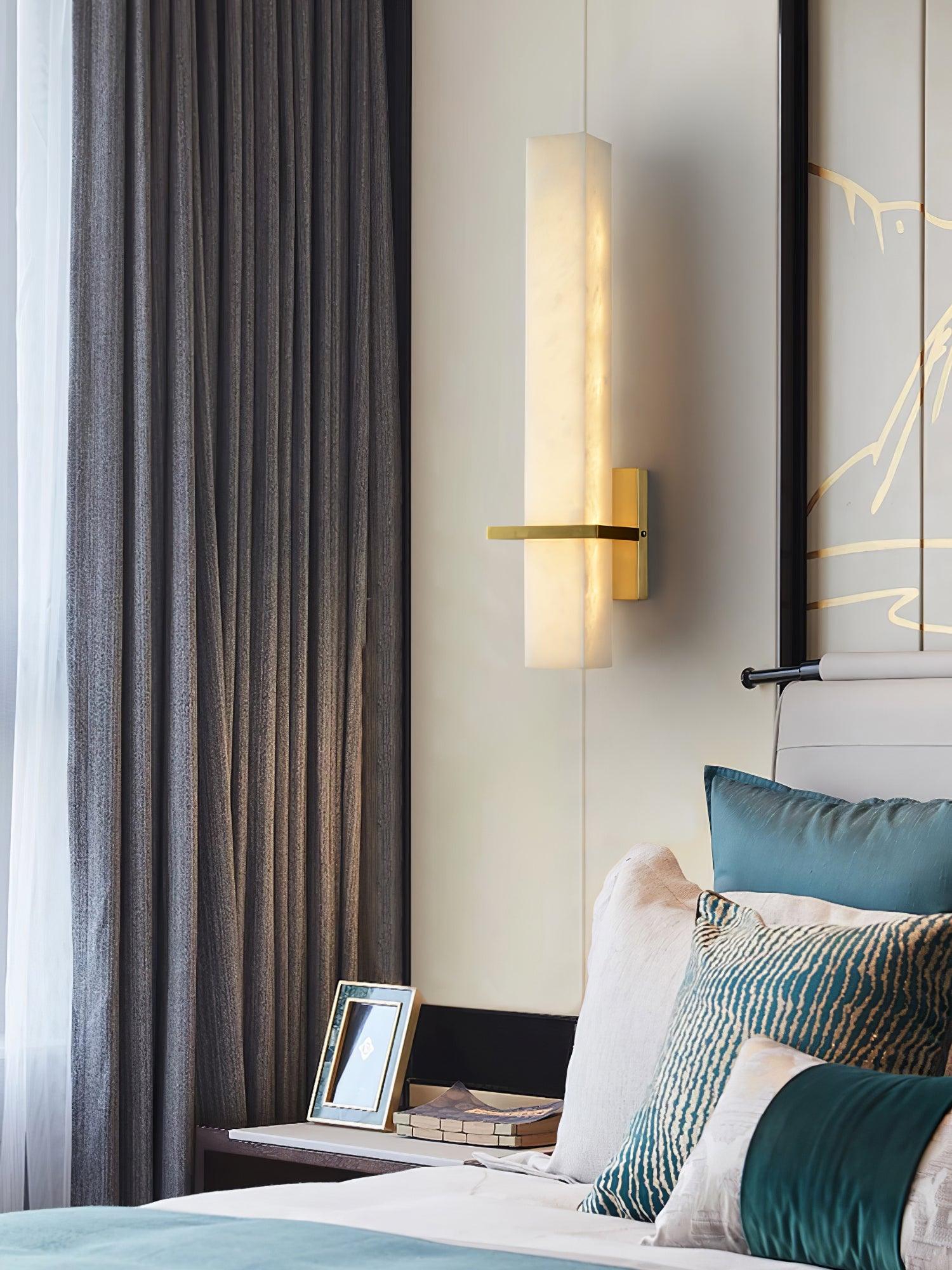 Luste Alabaster Wall Sconce Brass Band Shape - Neutralighting