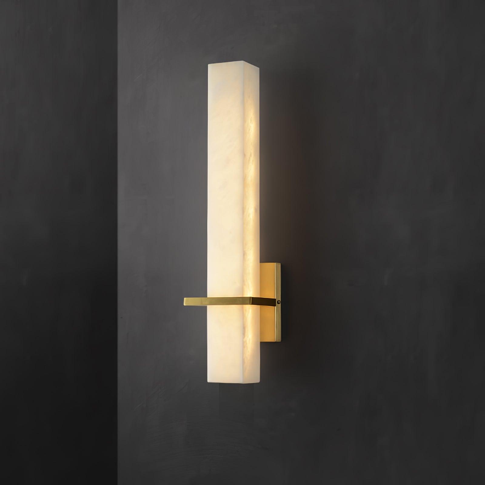 Luste Alabaster Wall Sconce Brass Band Shape - Neutralighting