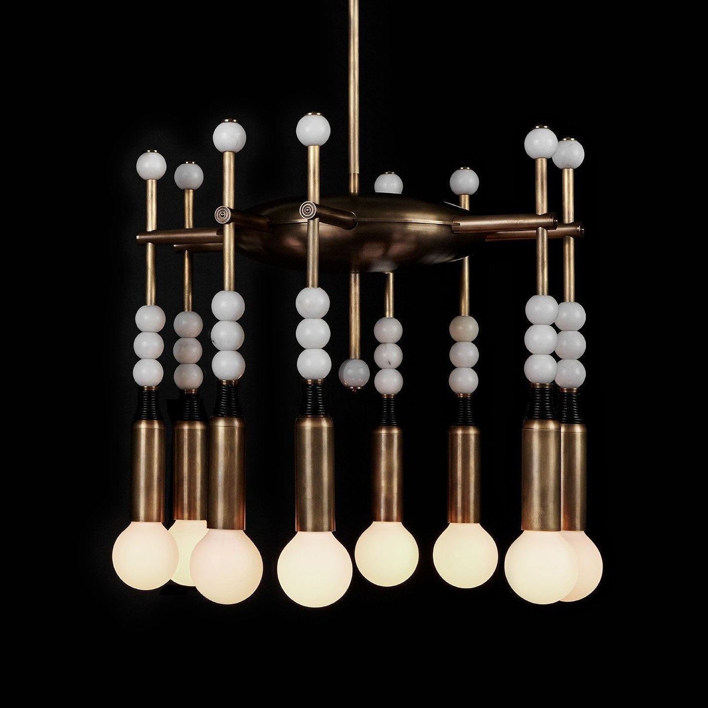 Esoleth Traditional Premium Elegance Marble Chandelier - Lamp Copper