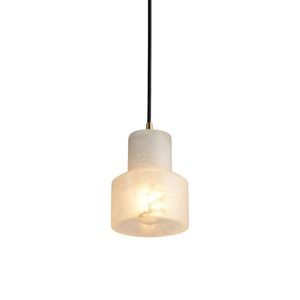 Syphae Modern Minimalist Brass Alabaster Pendnat Light - Lamp Copper