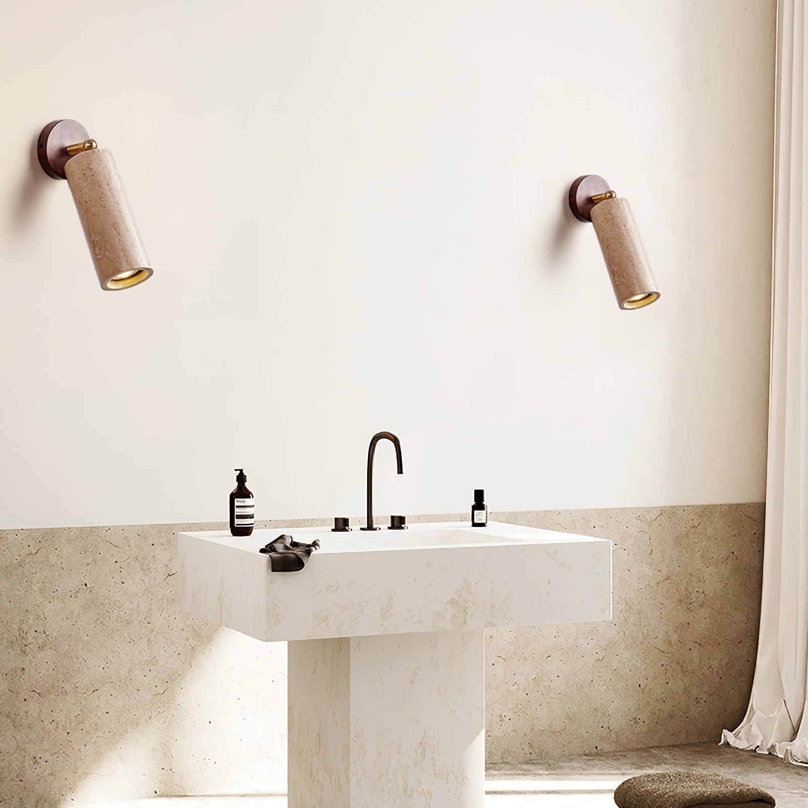 Erzorus Minimalist Travertine Wall Light - Neutralighting