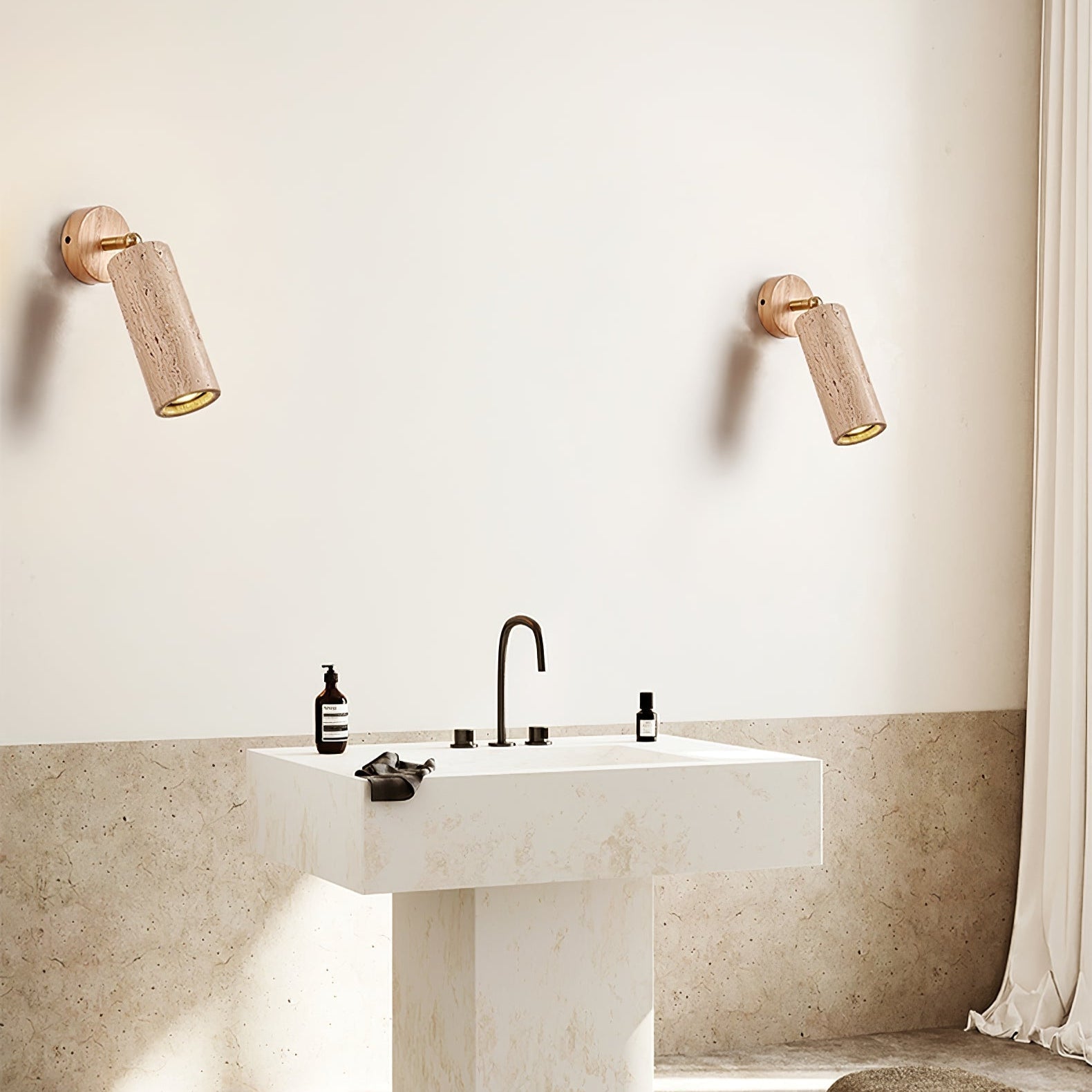 Erzorus Minimalist Travertine Wall Light - Neutralighting