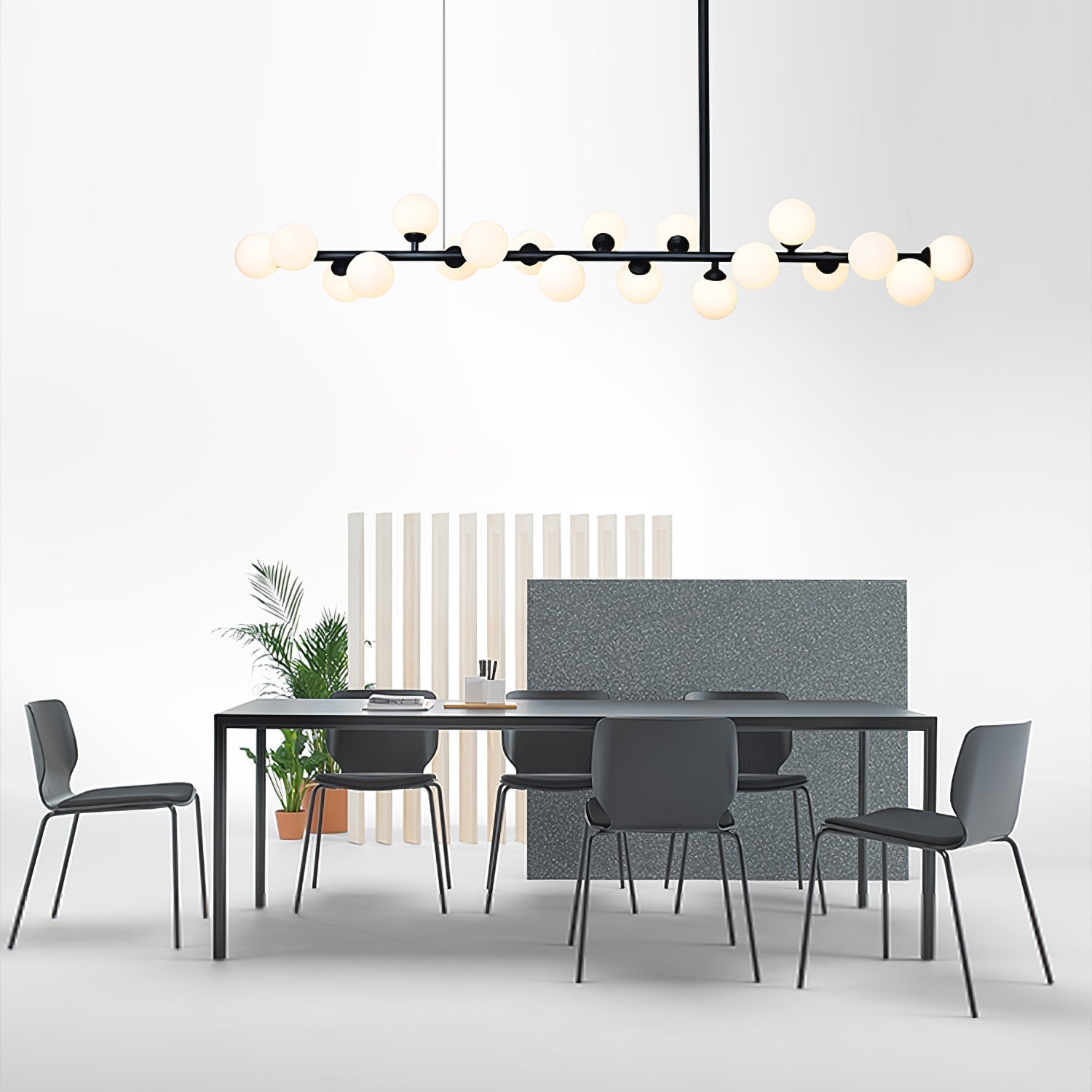 Lumiray Black Linear Globe Pendant Light - Blowlighting