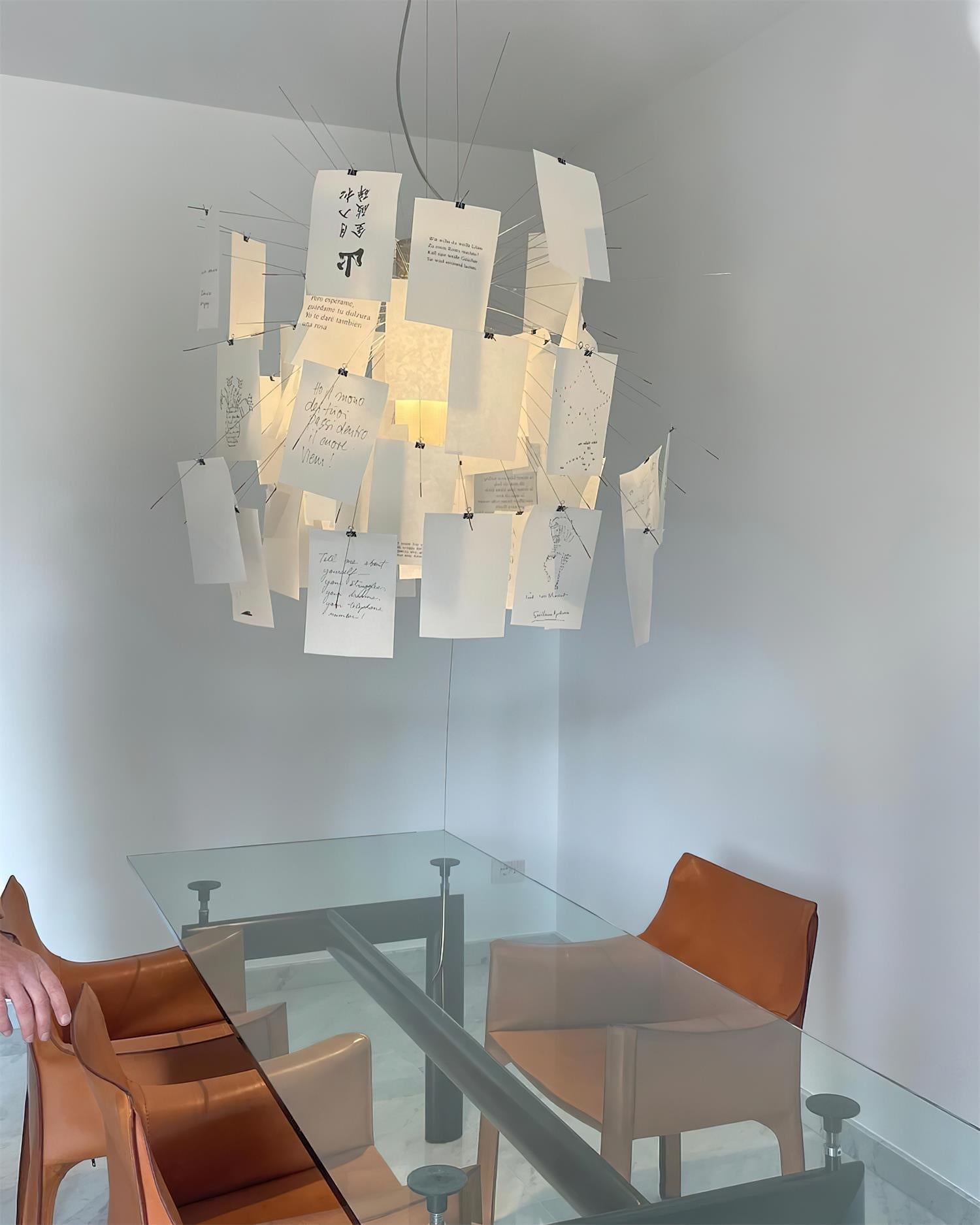 Chandelier Paper and Metal Colorful White Cards Whimsical Modern - Letslighting