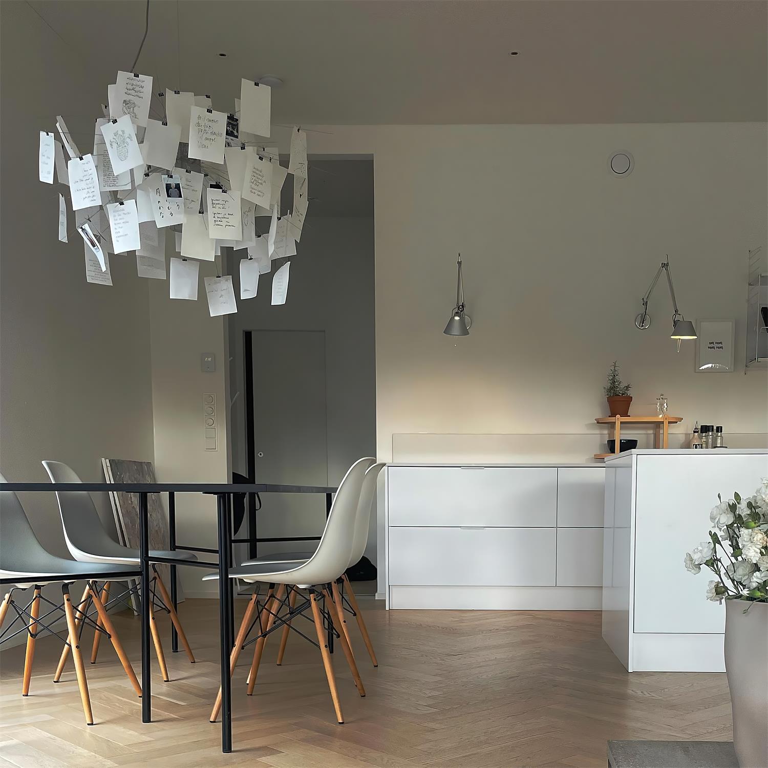 Chandelier Paper and Metal Colorful White Cards Whimsical Modern - Letslighting