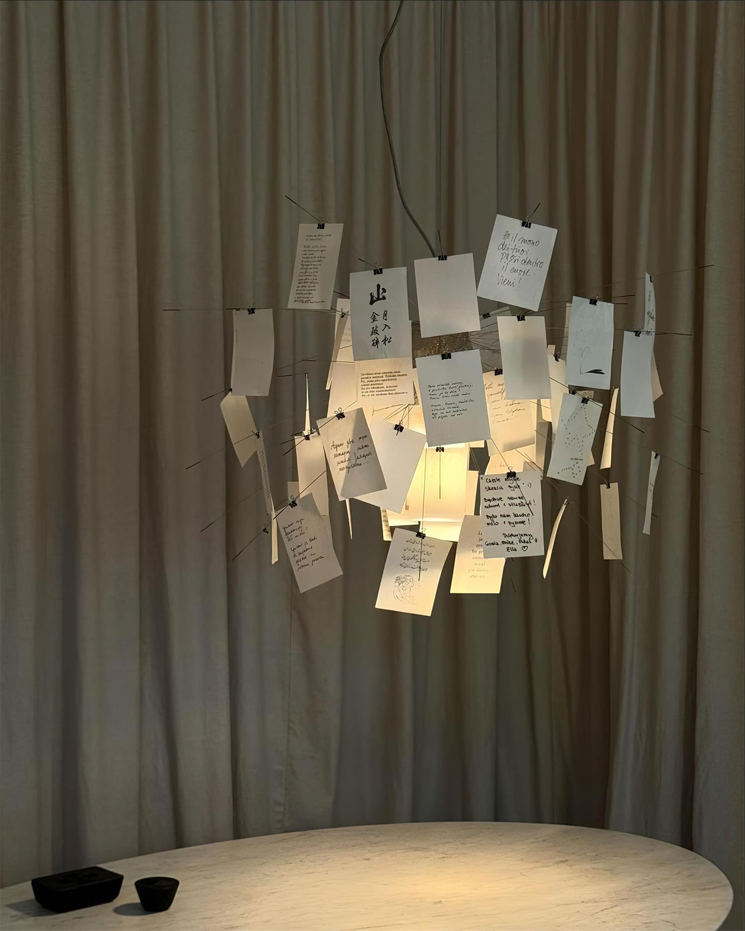 Chandelier Paper and Metal Colorful White Cards Whimsical Modern - Letslighting