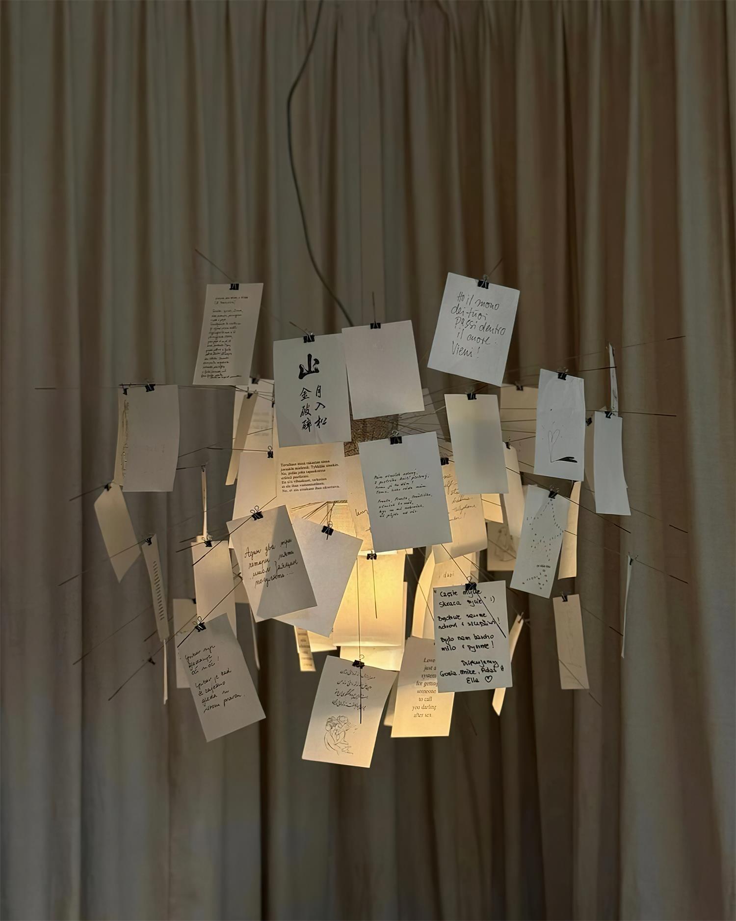 Chandelier Paper and Metal Colorful White Cards Whimsical Modern - Letslighting