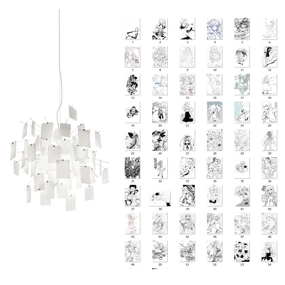 Chandelier Paper and Metal Colorful White Cards Whimsical Modern - Letslighting